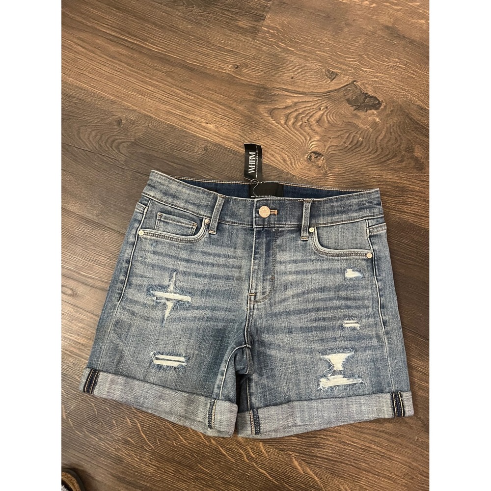 White House Black Market WHBM Everyday Soft 5 Inch Mid Rise Denim Shorts Size 0